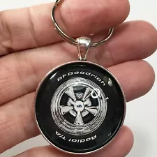 Vintage Chrome Cragar Mag Wheel Rim BF Goodrich TA Radial Keychain Reproduction