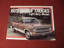 1972 DODGE PICKUP TRUCK SALES BROCHURE-ORIGINAL