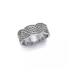 Celtic Knot Beautifully Engraved .925 Sterling Silver Ring Peter Stone Jewelry