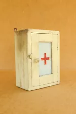 Vintage Furniture Antique Factory Medical Box First Aid Chest Cupboard 1950s