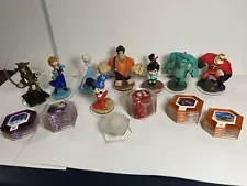 Disney Infinity Lot of 8 Figures 1 Crystal and 40 Discs Anna Elsa Mickey