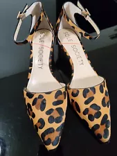 Sole Society Shoes With Leopard Print On Genuine Cow Hide With 2 Inch Heels 9M