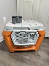 Original Kickstarter Coolest Cooler Orange Rolling W/ Bluetooth Speaker RARE