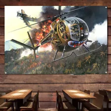 OH-6A Cayuse Attack Helicopter Art Poster Wall Hanging Flag Wall Decor Banner