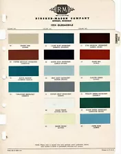 1954 OLDSMOBILE 98 88 SUPER 88 STARFIRE HOLIDAY PAINT CHIPS SHEET (R-M)