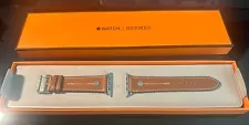 Hermes Apple Watch Band Limited Edition 42mm 44mm 45mm Saddle Stud Fauve Barenia