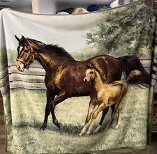 Persis Clayton Weirs Horses Plush Throw Blanket 84x57