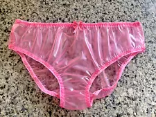 Sissy pink pvc panties knickers waterproof plastic see through ab cd tv handmade