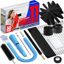 11 Pieces Dryer Vent Cleaner Kit Dryer Cleaning Tools Include 30 Feet Dryer Vent