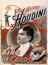 Vintage POSTER.Harry Houdini.Magician Room Art Interior Decoration.Design.1158