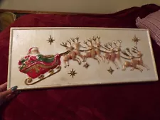 VTG Large Styrofoam Christmas Decoration Santa in his Sleigh