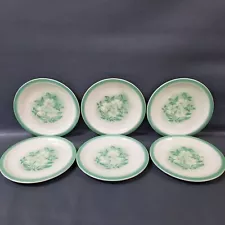 6 1958 MCM Syracuse China 94-E DinerWare Millbrook Green Dinner Plates 9 1/2"