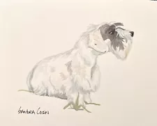 Sealyham Terrier Sitting Original Watercolor by Sandra Coen