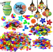 New Listing1100 Pcs Mosaic Tiles, Glass Mosaic Tiles for Crafts Bulk, Stained Mosaic Glass