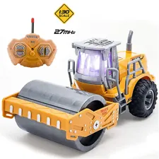 RC Construction Vehicle Toy Steamroller Truck w/ Remote Control & Realistic Gift