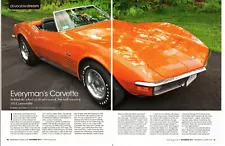 1971 CORVETTE CONVERTIBLE 350 ~ NICE 4-PAGE ARTICLE / AD