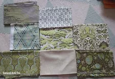 EIGHT (8) Tula Pink for Moda: "Salt Water" FAT QUARTERS *** OOP RARE *** Green