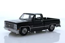 1985 Chevy C10 Silverado Squarebody Lowered Pickup Truck 164 Diecast Model Black