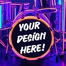 CUSTOM Bass Drum Head Decal Sticker Vinyl Skin 10"- 26" Tama Yamaha Mapex Pearl