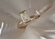 Vintage Yellow Gold Moissanite Solitaire Engagement Ring for Sale-14k Gold