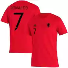 NEW Cristiano Ronaldo Manchester United adidas Name and #7 Size XL T-Shirt Red