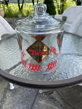 Vintage Twix Cookie Bars Glass Counter Jar 1987 Anchor Hocking Storage Jar