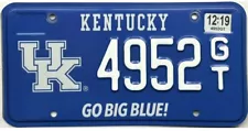 *99 CENT SALE* 2019 University Of Kentucky Big Blue License Plate #4952 GT NR