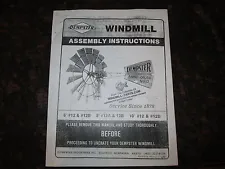 Dempster #12 & 12A Windmill Assembly Manual, Instructions for Erecting & Care