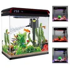 Betta Fish Tank, 5 Gallon Glass Aquarium, Small Fish Tank with Filter and 3 LED