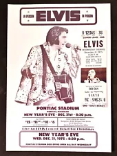 Repro CONCERT TICKET & POSTER : ELVIS PRESLEY 31 December 1975 Pontiac Stadium