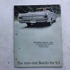 BUICK - TRIM SIZE BUICKS FOR 1963 - SALES DEALER 20 PAGE BROCHURE - SKYLARK ETC