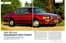 1983-1988 FORD THUNDERBIRD TURBO COUPE ~ NICE 6-PAGE ARTICLE / AD