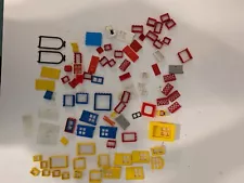 LEGO WINDOWS DOORS LOT RED BLUE YELLOW