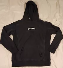 Supreme Black Box Logo Hoodie Large Mens