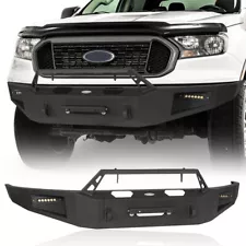 Steel Winch Plate Front Bumper Replacement Fit Ford Ranger 19-23 Crew Cab Pickup (For: 2020 Ranger)