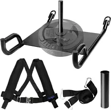 Weighted Training Pull Sled with Vest, Steel Buckle, Fit for 1-2 Inch Plates