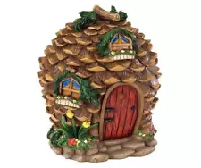 Miniature Fairy Garden 9" Pinecone Cottage w/ Red Door- Buy 3 Save $5