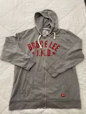 Under Armour Roots Of Fight Bloodline Bruce Lee JKD Hoodie XL Gray Full Zip