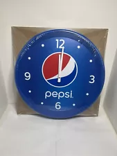 New Pepsi Logo Large Round Plastic Advertising Hanging Wall Clock 18" Inches