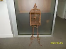 Ornate Decorative Square Wrought Iron Metal Bird Cage & Stand 40"