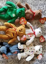 TY BEANIE BABIES MCDONALDS INTERNATIONAL BEARS SET OF 4 Used With 2 Bonus RARE!!