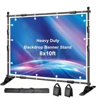 NEW FUDESY Backdrop Banner Stand, 10x8ft Heavy Duty Display Frame Stand