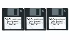 Akai S1000 / S3000 Set of Three Floppy Disks John Bonham Drum Grooves