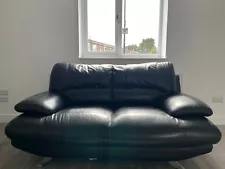 Black leather sofas