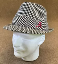 Bear Bryant Houndstooth Fedora Hat University Of Alabama S/M Crimson Tide