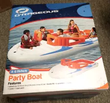 O'Rageous Giant Party Boat Inflatable Floating Raft 6 Person 6' x 10' NIB Island