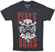 Guns N' Roses Men's T-Shirt Appetite For Destruction Skull Genuine Merch Tee