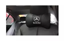 1Pcs Real Leather BlackCar Neck Cushion Pillow Car Headrest For Mercedes-Ben Car