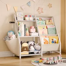 3Tier Bookshelf for Kids, Montessori Bookcase Book Shelf for Kids Rooms, Bedroom