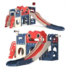 Kids Slide Climber Playset Indoor Outdoor Freestanding Playground for Toddler